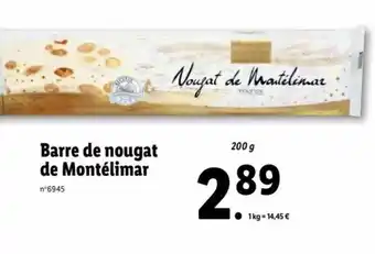 Lidl Barre de Nougat De Montélimar offre