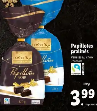 Lidl Papillotes Pralinés offre