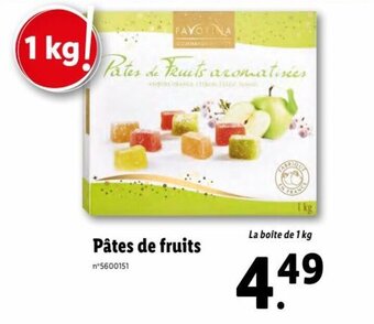 Lidl Pâtes de Fruits offre
