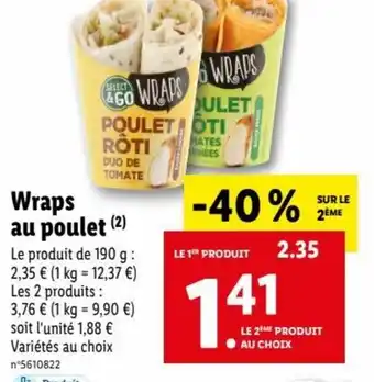 Lidl Wraps au Poulet offre