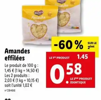 Lidl Amandes Effilées offre