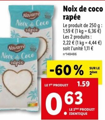 Lidl Noix de Coco Rapée offre