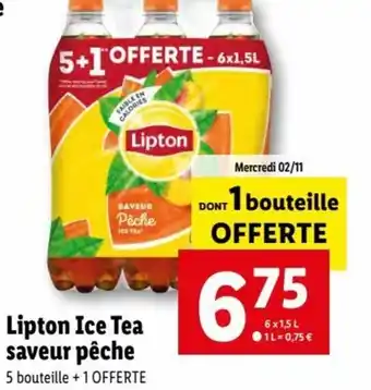 Lidl Lipton Ice Tea Saveur Pêche offre