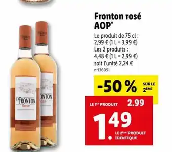 Lidl Fronton Rosé AOP offre