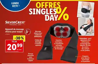Lidl Appareil de Massage Shiatsu Pour Nuque offre