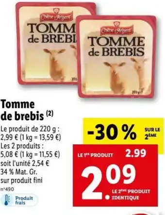 Lidl Tomme de Brebis offre