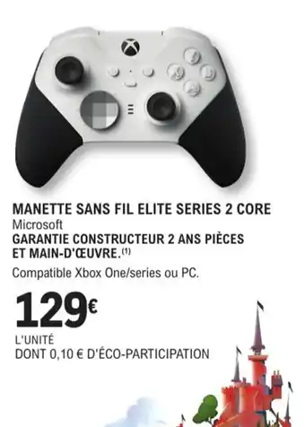 E.Leclerc Espace Culturel Manette Sans Fil Elite Series 2 Core offre