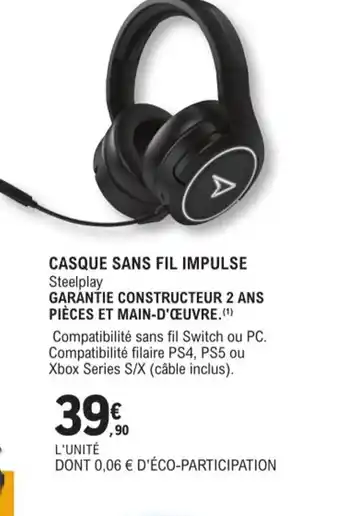 E.Leclerc Espace Culturel Casque Sans Fil Impulse offre