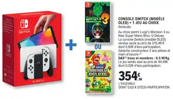 E.Leclerc Espace Culturel Console Switch Modele Oled +1 Jeu Au Choix offre