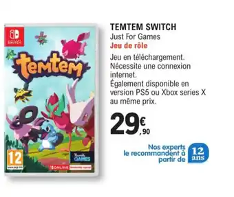 E.Leclerc Espace Culturel Temtem Switch offre