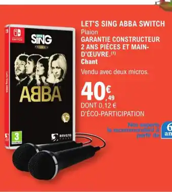 E.Leclerc Espace Culturel Let's Sing Abba Switch offre