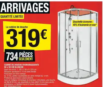 Brico Dépôt Cabine de Douche Hydromassante offre