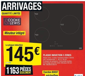 Brico Dépôt Plaque Induction 3 Zones offre