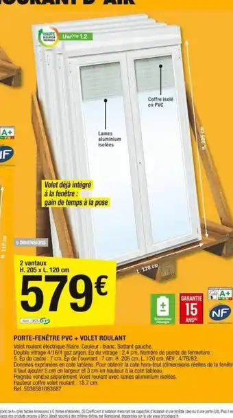 Brico Dépôt Porte-Fenetre PVC+Volet Roulant offre