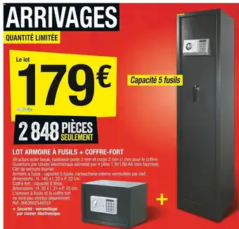 Brico Dépôt Lot Armoire a Fusils +Coffre Fort offre