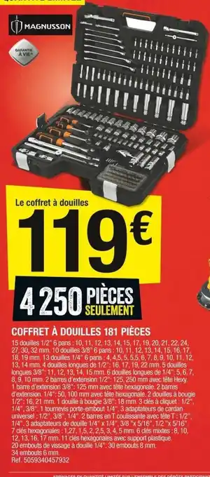 Brico Dépôt Coffret a Douilles 181 Pièces offre