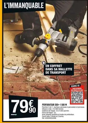 Brico Dépôt Perforateur SDS +1500w offre