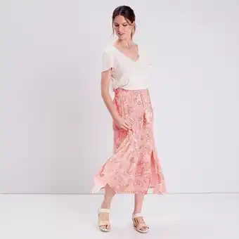 Jupe longue évasée ecru femme