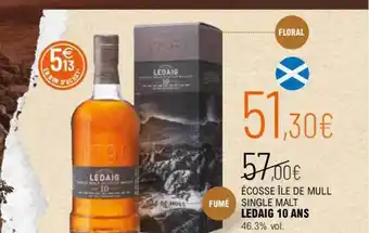 La Vignery Écosse île de mull single malt ledaig 10 ans 46.3% vol. offre