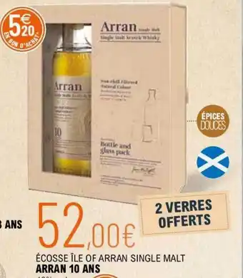 La Vignery Écosse île of arran single malt arran 10 ans offre