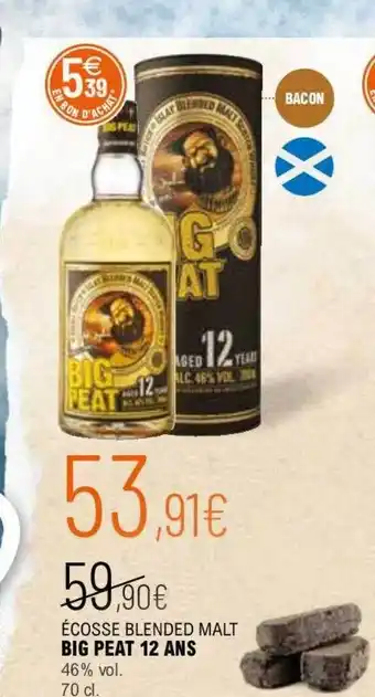 Écosse blended malt big peat 12 ans 46% vol.