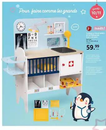 Lidl Clinique Pour bebes Et Vétérinaire 2en1 En Bois offre