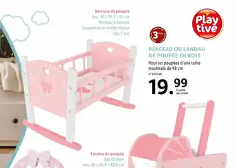 Lidl Berceau Ou Landau de Poupée En Bois offre