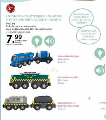 Lidl Locomotive Electrique Ou Vehicule d'Intervention Avec Son Et Lumiere offre