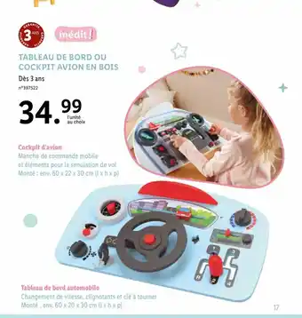 Lidl Tableau de Bord Ou Cockpit Avion En Bois offre
