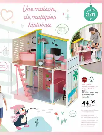 Lidl Maison de Poupées Fashion Doll En Bois offre