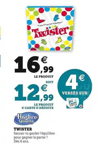 Hyper U Twister hasbro gaming offre