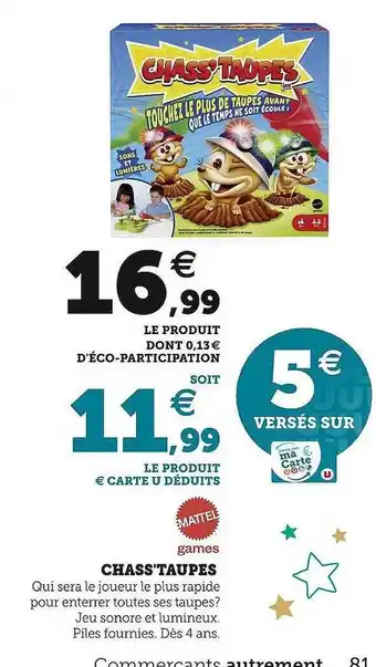 Chass'taupes mattel games