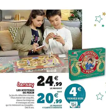 Hyper U Les mystères de pékin lansay offre