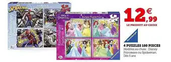 4 puzzles 100 pièces ravensburger