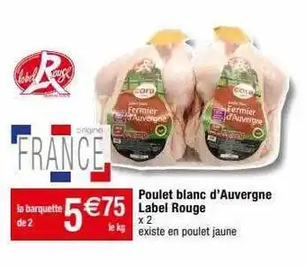 Migros Poulet blanc d'auvergne label rouge offre