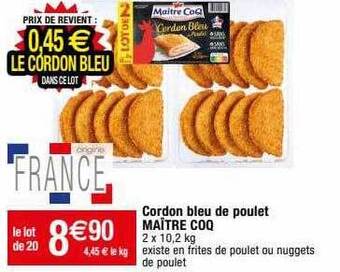 Migros Cordon bleu de poulet maître coq offre