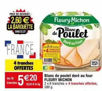 Migros Blanc de poulet doré au four fleury michon offre
