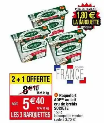 Migros Roquefort aop au lait cru de brebis société offre