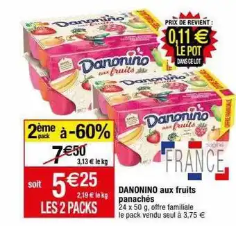 Danonino aux fruits panachés