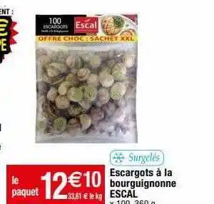 Migros Escargots à la bourguignonne escal offre