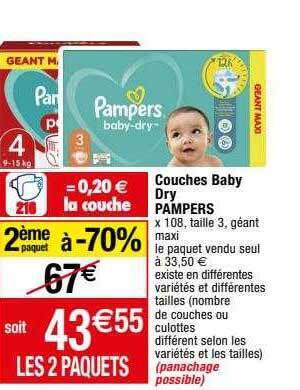 Migros Couches baby dry pampers offre