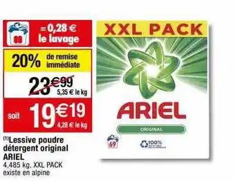 Migros Lessive poudre détergent original ariel offre