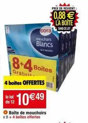 Migros Boîte de mouchoirs cora offre