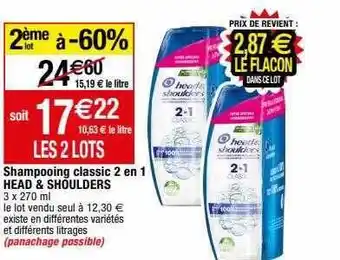 Migros Shampooing classic 2en1 head&shoulders offre