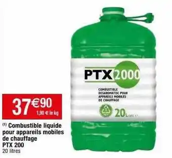 Migros Combustible liquide pour appareils mobiles de chauffage ptx200 offre