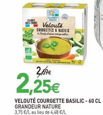 naturéO Velouté courgette basilic grandeur nature offre