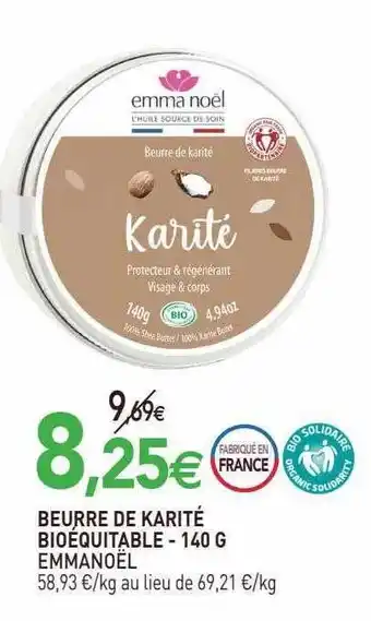 naturéO Beurre de karité bioéquitable emmanoël offre