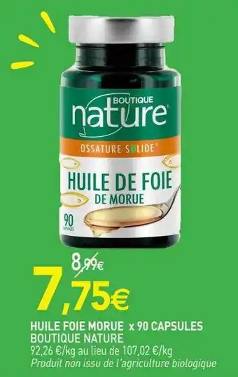 naturéO Huile foie morue x 90 capsules boutique nature offre