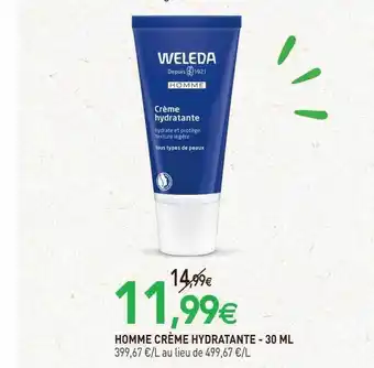naturéO Homme crème hydratante weleda offre