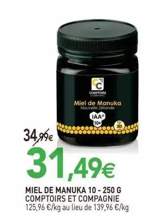 naturéO Miel de manuka comptoirs et compagnie offre